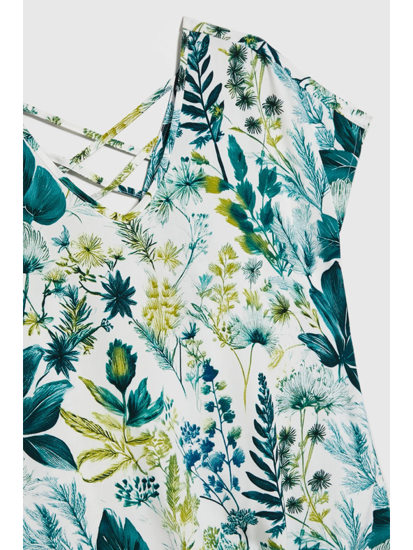 Moodo Cvetlični top z V-izrezom