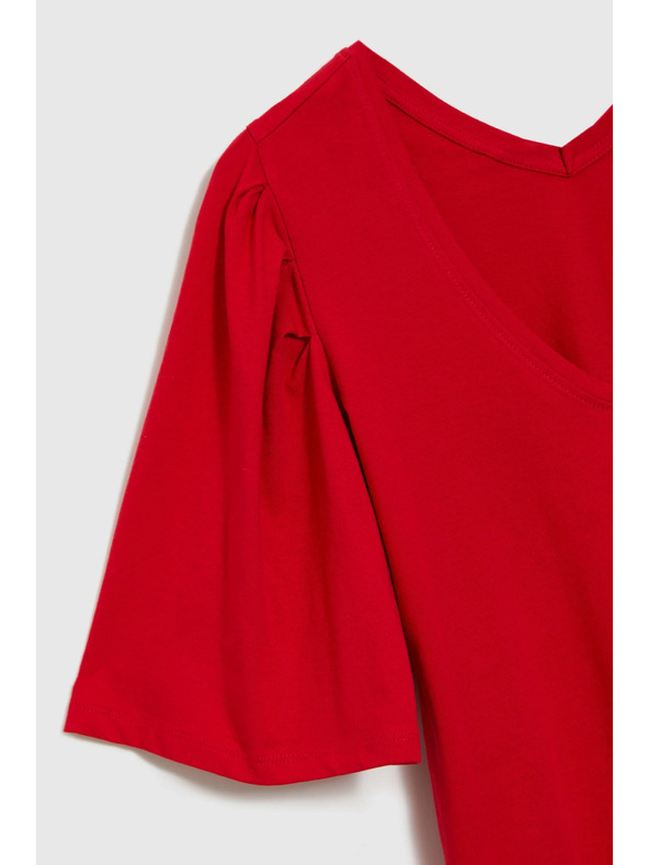 Moodo Rdeča bluza s širokimi rokavi