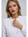 Moodo Ženska bela bluza z ovratnikom Moodo