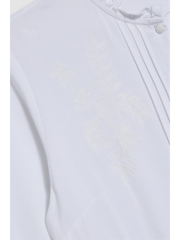 Moodo Ženska bela bluza z ovratnikom Moodo