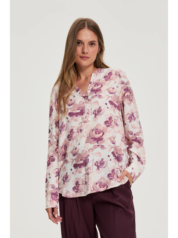Moodo Rožnata cvetlična bluza Moodo