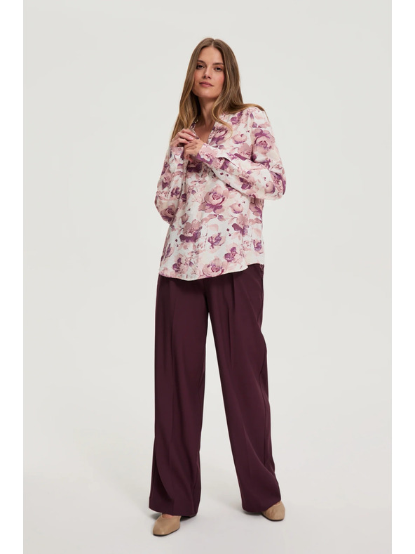 Moodo Rožnata cvetlična bluza Moodo