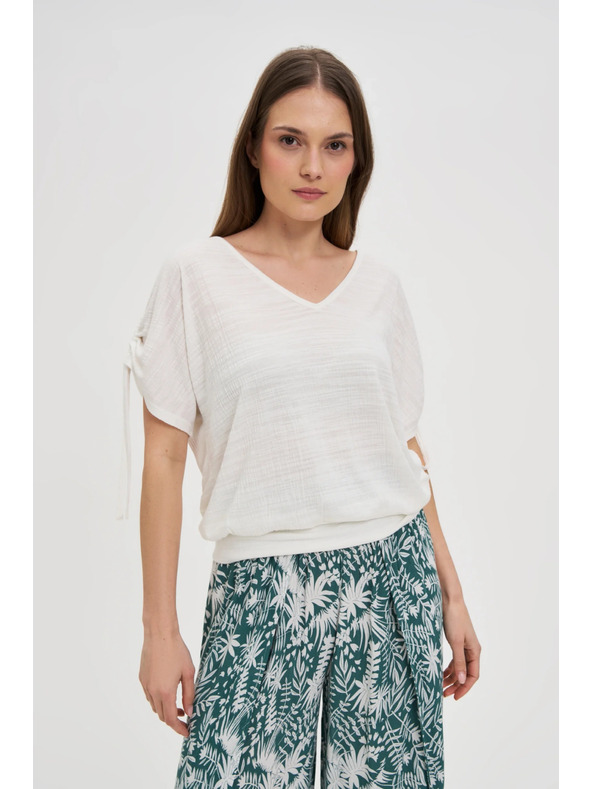 Moodo Bel top z zbiranjem na rokavi