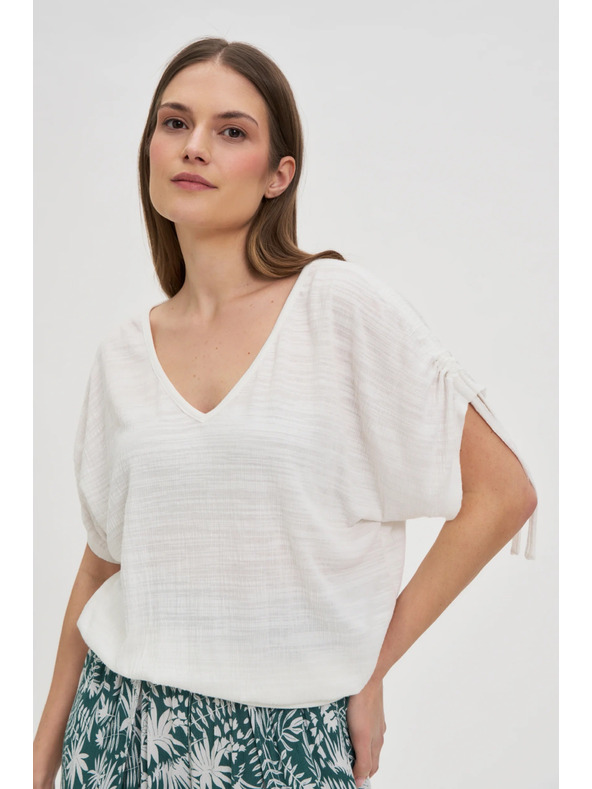 Moodo Bel top z zbiranjem na rokavi