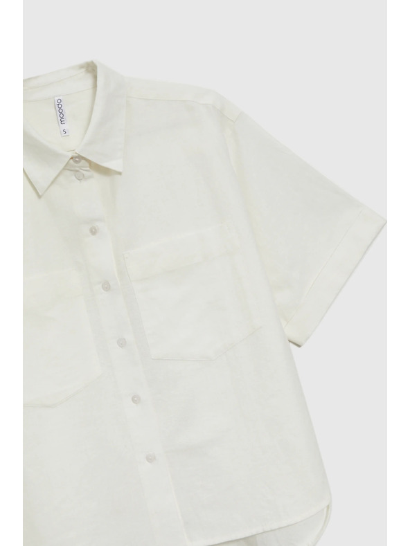 Moodo Bela bluza s kratkimi rokavi