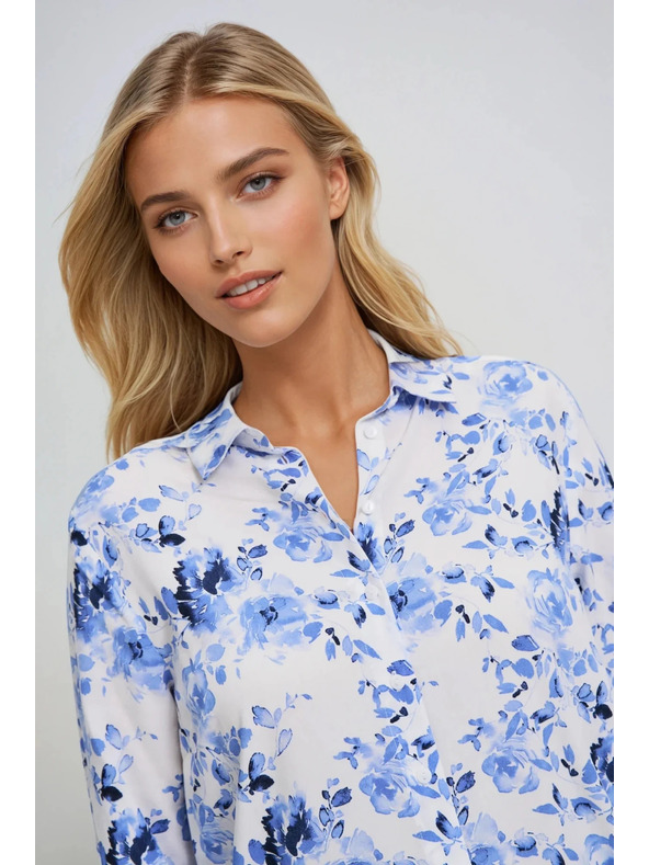 Moodo Svetlo modra cvetlična srajca Moodo