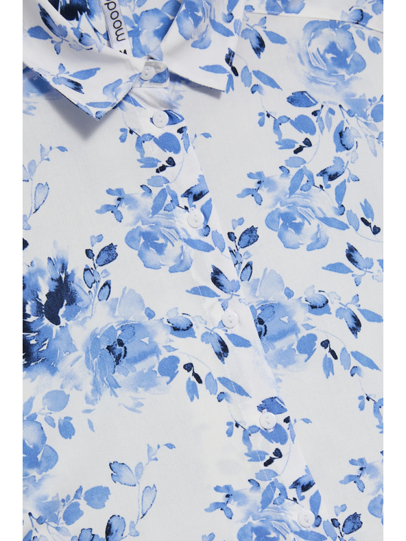 Moodo Svetlo modra cvetlična srajca Moodo
