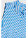 Moodo Modro-bela progasta srajca brez rokavov