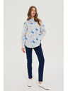 Moodo Ženska srajca Moodo – bela/modra