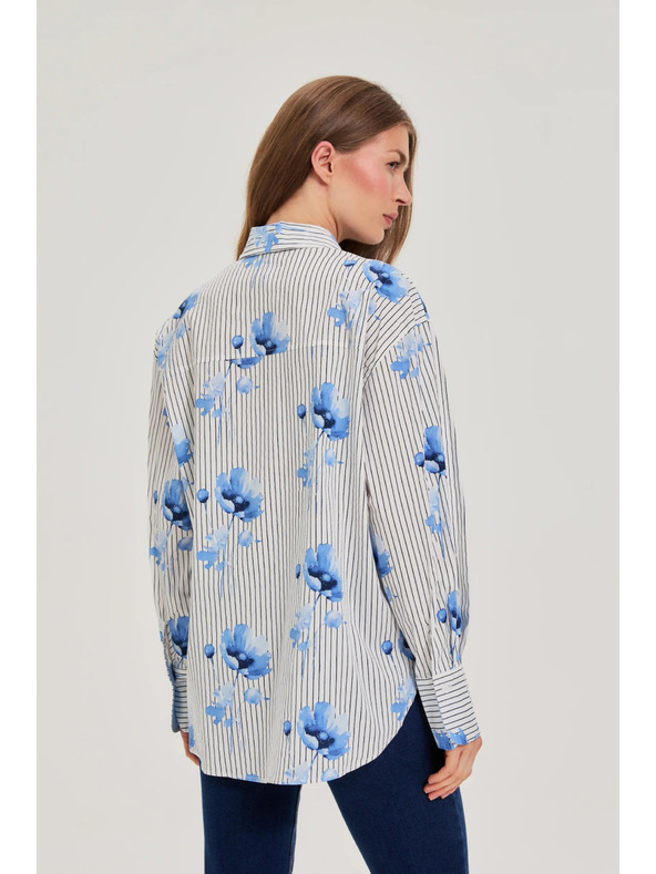Moodo Ženska srajca Moodo – bela/modra