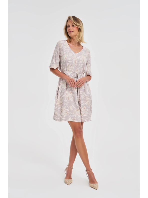 Moodo Vzorčaste ženske obleke Moodo z pasom