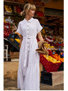 Moodo Ženske dolge srajčne obleke Moodo - bele