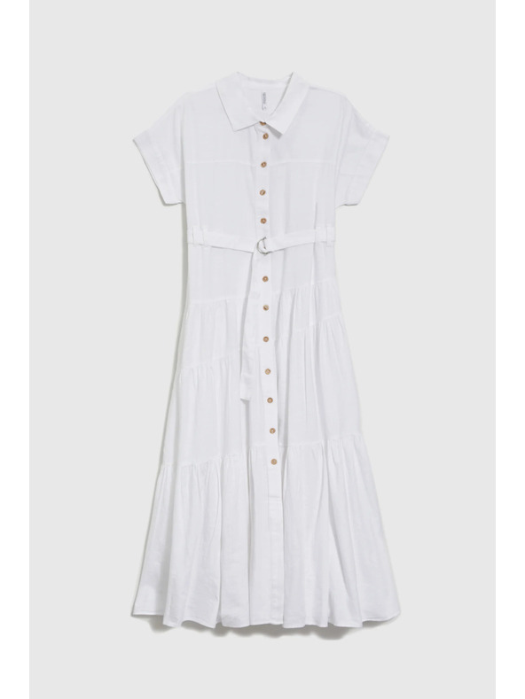 Moodo Ženske dolge srajčne obleke Moodo - bele