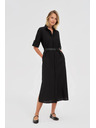 Moodo Črne ženske srajčne obleke z pasom