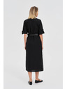 Moodo Črne ženske srajčne obleke z pasom