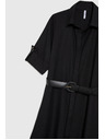 Moodo Črne ženske srajčne obleke z pasom