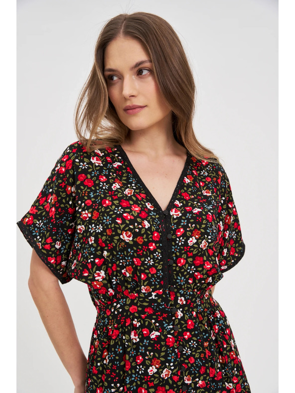 Moodo Ženske obleke Moodo rdeče-črne