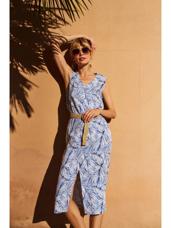 Moodo Svetlo modre obleke z pasom