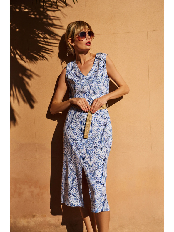 Moodo Svetlo modre obleke z pasom