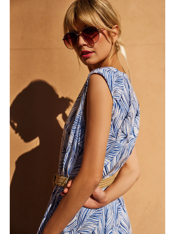 Moodo Svetlo modre obleke z pasom