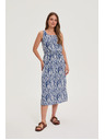 Moodo Ženska obleka Moodo modro-bela