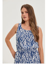 Moodo Ženska obleka Moodo modro-bela
