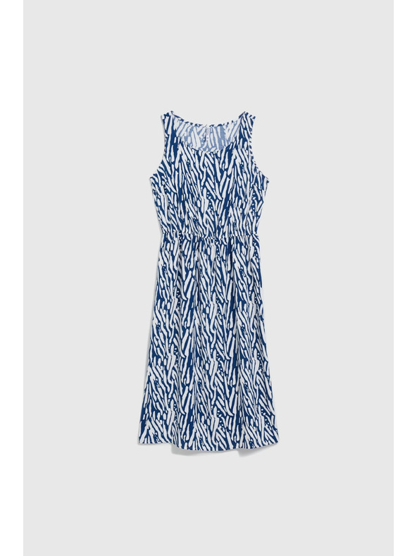 Moodo Ženska obleka Moodo modro-bela