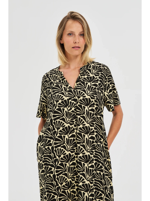 Moodo Ženska ohlapna vzorčasta obleka Moodo