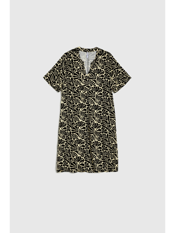 Moodo Ženska ohlapna vzorčasta obleka Moodo