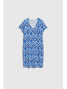 Moodo Ženska obleka Moodo modro-bela