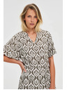 Moodo Ženska ohlapna vzorčasta obleka Moodo