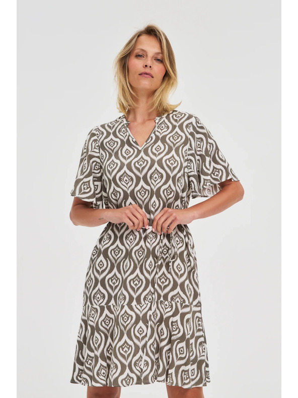 Moodo Ženska ohlapna vzorčasta obleka Moodo