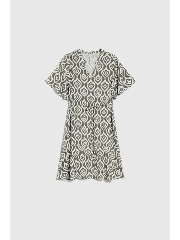 Moodo Ženska ohlapna vzorčasta obleka Moodo