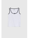 Moodo Ženska bela tank top majica s črnim robom