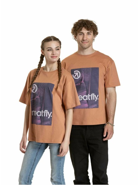 Meatfly Meatfly unisex majica Junglist Pink Leaf | Oranžna