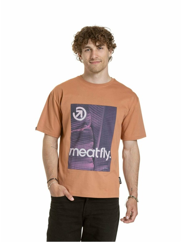 Meatfly Meatfly unisex majica Junglist Pink Leaf | Oranžna