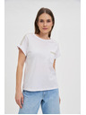 Moodo Ženská majica s srebrno aplikacijo Moodo – bela