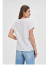 Moodo Ženská majica s srebrno aplikacijo Moodo – bela