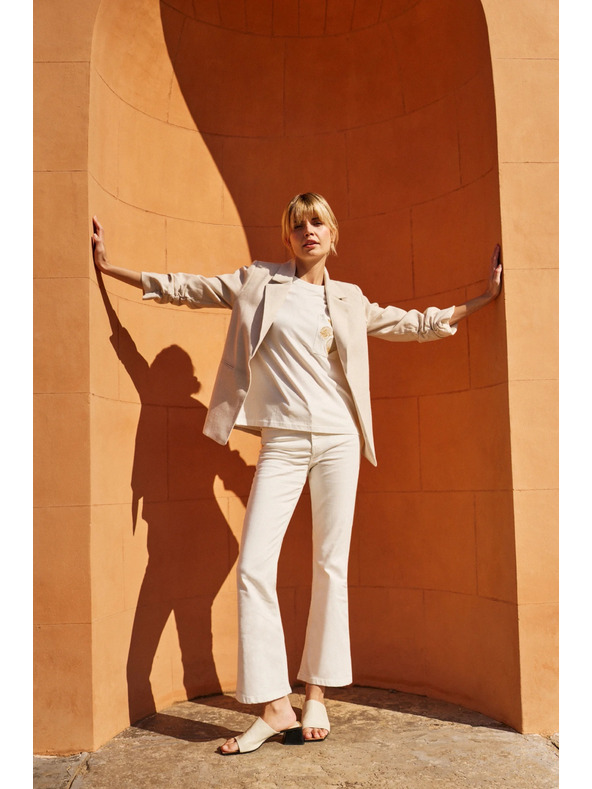 Moodo Ženská bela majica s potiskom