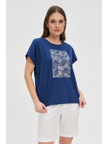 Moodo Ženská majica Moodo – temno modra