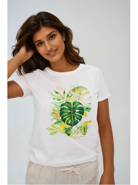 Moodo Ženská bela majica s potiskom