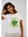 Moodo Ženská bela majica s potiskom