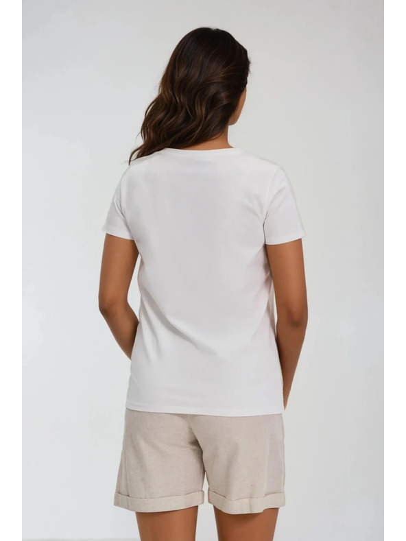 Moodo Ženská bela majica s potiskom