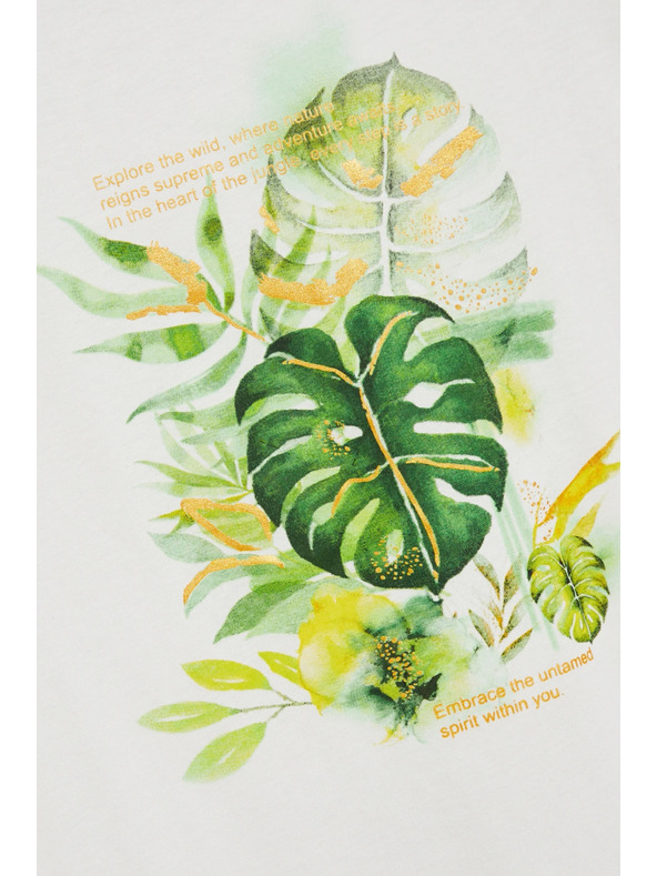 Moodo Ženská bela majica s potiskom