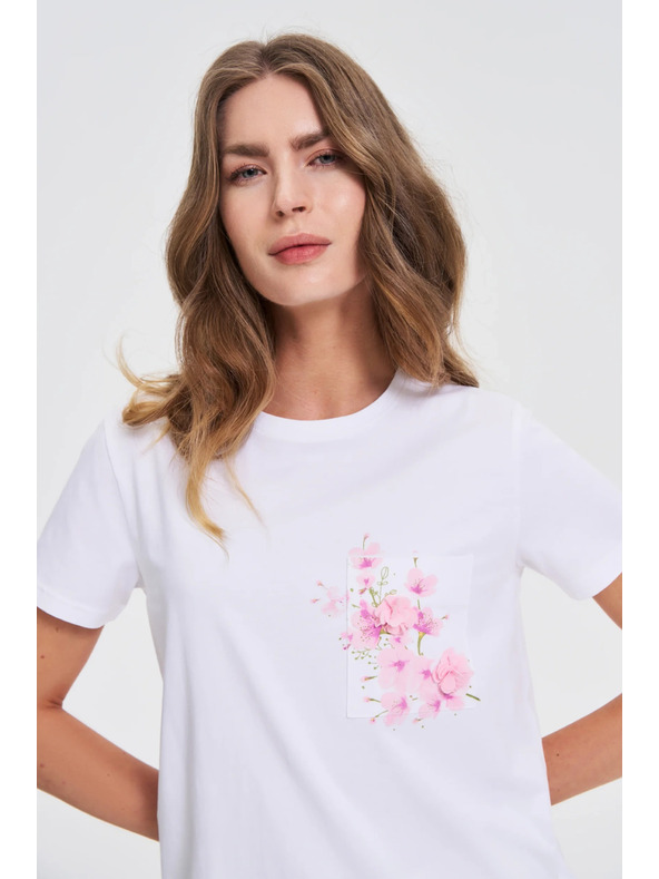 Moodo Bela majica s potiskom