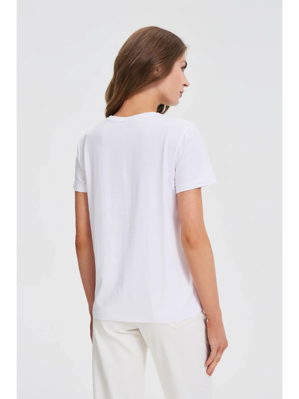 Moodo Bela majica s potiskom