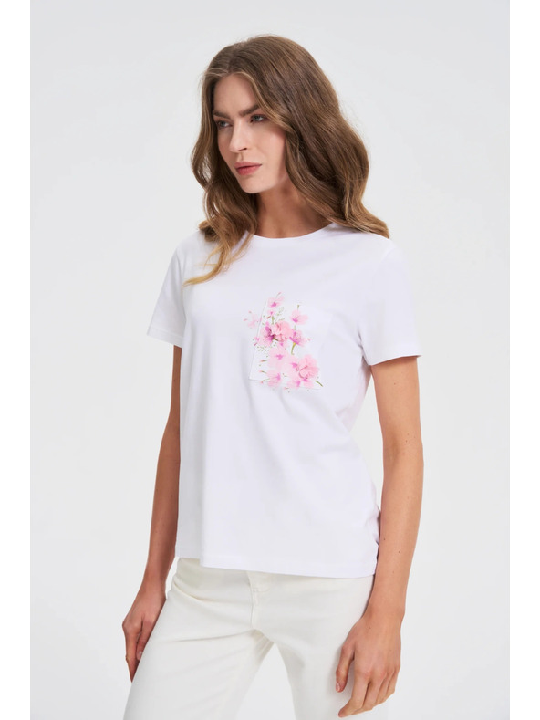 Moodo Bela majica s potiskom