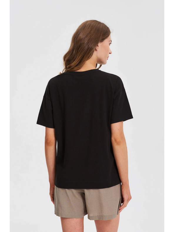 Moodo Ženská črna majica s potiskom