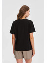 Moodo Ženská črna majica s potiskom