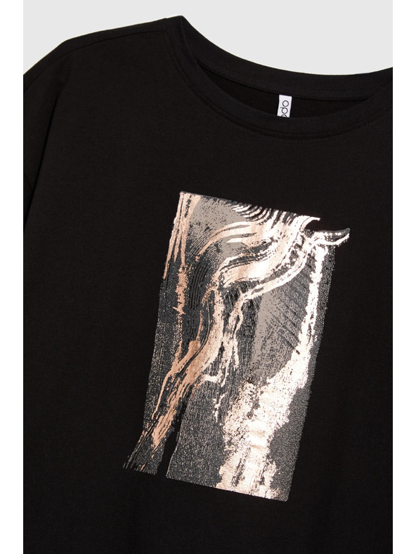 Moodo Ženská črna majica s potiskom